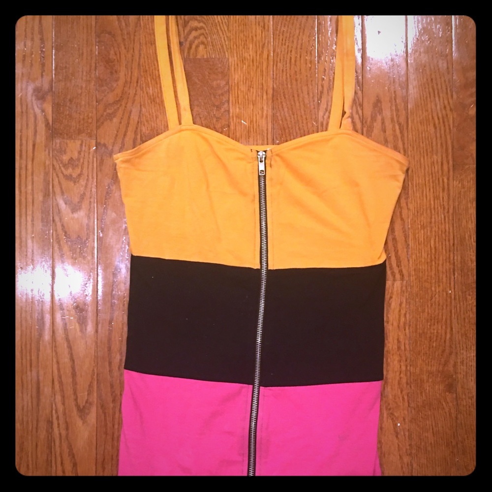 DIVIDED by HM zip up dress(neon pink/orange) 6 - Picture 5 of 8